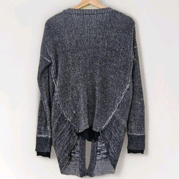 Lululemon Cardigan Women US 6 Marled Navy Knit Ribbed Vestigan Athleisure Cotton - Picture 2 of 16